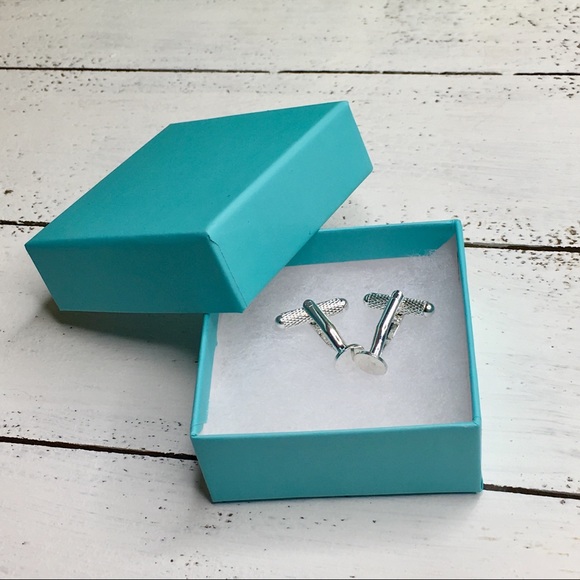 Silver Plated Round Copper Cufflinks 1 1/8” - Picture 7 of 7